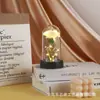 Lámpara de pantalla de clavel para el Día de la Madre Flor Eterna para el Día de la Mujer Rosa con Pan de Oro Adornos de Escritorio para el Día del Maestro