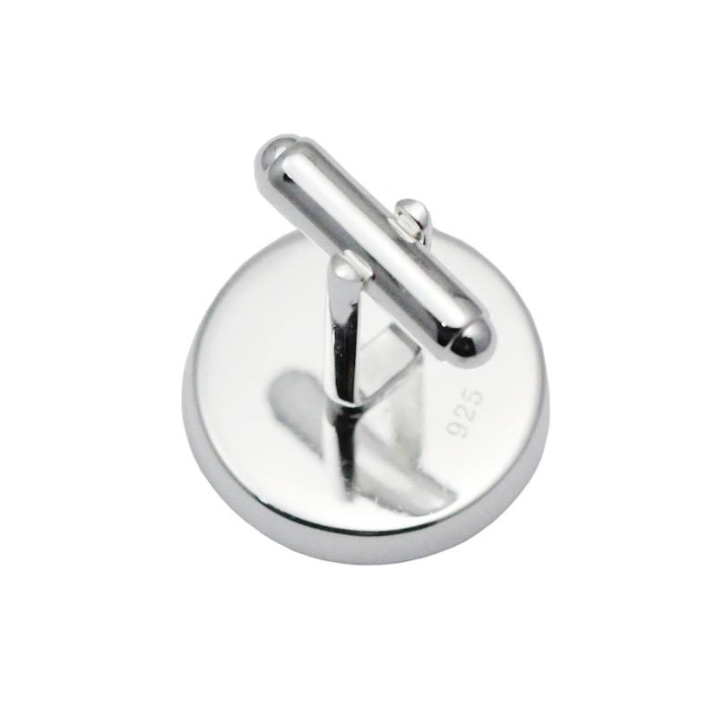 雅缤 高档纯银袖扣托 入20mm袖口钮托 男士 diy活动脚袖扣YB33624