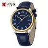 Reloj de Negocios Oufani, Esfera Grande Simple, Reloj de Cuarzo Digital Resistente al Agua 30m, Elegante Reloj de Pareja Luminoso con Calendario Simple