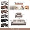 Novo Estilo Sofá de Couro Genuíno e Látex para Escritório, Simples Moderno Conjunto Combinado de Sofá e Mesa de Centro para Sala de Recepção Comercial