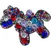 Horquilla de Pelo con Forma de Lingote de Diamantes Completos Estilo Coreano para Año Nuevo, Pinza Lateral de Pelo de Gama Alta, Pequeña Pinza de Diamantes Coloridos de Moda Personalizada