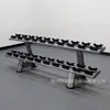 Fornecimento Direto da Fábrica Rack de Halteres de Camada Dupla para Academia Tubo Oval Comercial Rack para Dez Halteres Equipamento de Força para Interior