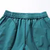 Shorts Casuais Masculinos de Cor Sólida Largos, Shorts Masculinos de Seda Gelada, Shorts de Praia Respiráveis Elásticos, Shorts Masculinos