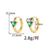 Brincos de Argola para Orelha Geométricos de Moda Europeia e Americana Cross-Border Light Luxury, Acessórios de Brincos Personalizados Retrô em Aço Inoxidável Banhado a Ouro 18K para Mulheres
