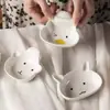Prato de molho de cerâmica bonito Prato de salada Talheres brancos Prato de desenho animado doméstico Prato criativo infantil Prato de lanche