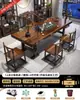 Mesa de Té Grande y Juego de Sillas Una Mesa Cinco Sillas Nuevo Estilo Chino Mesa de Café Juego de Té Integrado Juego Completo Oficina Hogar Estación para Preparar Té