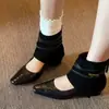 Edición Lancui~Botines Cuadrados Vintage con Correas Tejidas, Cierre Trasero, Tacón Bajo, Botas Cool Mary Jane para Mujer, Botas Western Huecas
