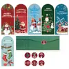 Tarjetas de felicitación navideñas sencillas en inglés transfronterizas, tarjetas plegables hechas a mano con sobres, tarjetas pequeñas de bendición para regalo de ramo al por mayor