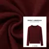 Camiseta básica de manga larga de imitación cachemira tipo mousse para mujer, cuello redondo, alta elasticidad, 26 nuevos artículos de otoño, corte entallado, hombros normales