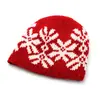 Atacado Transfronteiriço Inverno Feminino Chapéu de Lã Tricotado Jacquard Floco de Neve, Gorro Quente Protetor de Orelha, Dropshipping Disponível