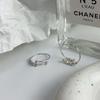 Anillo de cuentas de la suerte de plata esterlina S925, anillo de dedo índice sencillo y versátil
