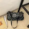 2026 Verão Nova Bolsa de Ombro Baguette com Fivela de Cinto de Bolinhas Estilo Coreano Nicho Bolsa de Ombro Tendência para o Dia a Dia Feminina