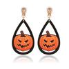 Nuevos pendientes de madera de Halloween con divertidos colgantes de murciélago, calabaza y fantasma ER22180