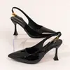 Sapatos de Salto Alto Apontados Femininos Plus Size Moda 2025 Nova Chegada Salto Estampa de Leopardo Sandálias Femininas Transfronteiriças