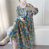 Pijama Extralargo para Mujer Primavera y Otoño Camisón Verano para Mujer Nuevo Pijama de Algodón Seda Talla Grande Vestido de Sensación de Alta Gama