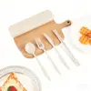 Juego de Cubiertos de Paja de Trigo para Viaje al Extranjero, Camping al Aire Libre, Estudiante, Portátil, Cuchillo, Tenedor, Cuchara y Palillos, Juego de Cuatro Piezas, Entrega Directa de Fábrica