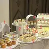 Estante de Mesa de Postres de Madera Blanca O Adornos para Mesa de Postre de Hora del Té O Adornos de Negocios Mesa de Compromiso