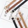 Cinturón de Cuero Negro para Mujer, Cinturón Delgado Estilo Ins para Jeans, Cinturón de Moda para Mujer, Cinturón Decorativo, Versátil para Mujer