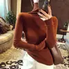 Suéter de Punto de Lana Morado Taro de Cuello Alto Ajustado para Mujer Otoño Invierno Elegante Capa Interior Cuello Voluminoso Suéter de Lana Top Base
