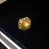 Collar Redondo, Pendientes, Anillo de Zirconia y Perla Electrochapado en Oro Real de 18K, Conjunto de Moda de Cadena para Clavícula de Gama Alta de Nicho