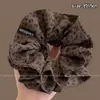 Elástico de Cabelo de Renda Estilo Coreano para Rabo de Cavalo, Scrunchie Grande, Elástico para Coque, Acessório de Cabelo de Luxo para Meninas