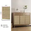 Renovação de armário antigo armário de sapatos aparador guarda-roupa mudança de cor da porta do armário filme autoadesivo trama de rattan padrão de trama de bambu adesivo retrô à prova d'água