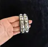 Pulsera Punk Popular Transfronteriza para Hombre de Cuero Plata Clavo Cuadrado Correa de Muñeca Remache Personalizado Pulsera Multicapa Accesorios