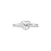 Anillo Doble con Forma de Corazón Superpuesto de Plata de Ley S925 Transfronterizo Microincrustado con Circonita Corazón de Melocotón Anillo de Dedo Índice de Moda Estilo Europeo y Americano