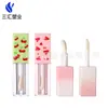 Tubo de Gloss Labial 3,5ml Material de Embalagem para Glaze Labial Tubo Vazio de Lip Mud Gradiente Rosa e Branco Melancia Cabeça de Pincel Grande Frasco de Refil para Glaze Labial