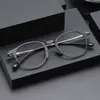 Armazón de Gafas Retro Hecho a Mano Japonés Mismo Estilo que Dita Yu Wen, Armazón Ovalado Grande, Armazón Completo de Titanio Ultraligero Drx2078