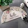 Felpudo de Entrada Estilo Fresco Floral Simple Puerta de Entrada Desgaste Resistente Suciedad Resistente Anillo de Seda Felpudo Cortable Antideslizante