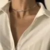 Collar Corto para Mujer Ins Trendy Elegante Estilo Frío Cadena Lisa Hip-Hop Simple Versátil Cadena Clavicular para Hombre Estilo Coreano Cadena para Suéter