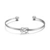 Pulseira Nó de Amor de Metal Europeu e Americano Pulseira Feminina Faça Você Mesmo Abertura Ouro Rosa Joia de Mão Nupcial Tribal Kink