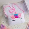 Bolsa de Ombro Quadrada de Desenho Animado de Unicórnio de Inverno Olhando de Lado Infantil de Pelúcia Transversal Bolsa de Moedas para Meninas do Jardim de Infância