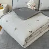 Algodón tipo A con forro polar, un lado algodón puro, un lado felpa de leche para bebé, colcha de doble uso, funda de colchón para estudiante, funda de cama kang