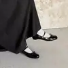 Elegantes sapatos Mary Jane femininos novos 2026, bico redondo, couro sintético versátil, estilo retrô francês, com laço, corte baixo, salto baixo