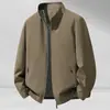 Jaqueta Masculina 2026 Primavera e Outono Novo Estilo Gola Alta Versão com Zíper Jovem Luxo Casual Fina Jaqueta de Nylon