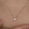 Collar de Plata de Ley S925 de Trébol de Cuatro Hojas para Mujer, Chapado en Oro de 18 Quilates, Cadena para Clavícula, Diseño de Nicho de Alta Gama, Minimalista