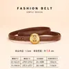 Cinturón de Nuevo Estilo para Mujer, Cinturón de Cuero con Hebilla Redonda de Aleación, Cinturón Decorativo de Nicho para Vestidos, Cinturón de Alta Gama para Ceñir la Cintura de Mujer, Transfronterizo
