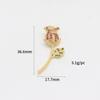 Rosa flocado DIY Accesorios para Colgante Collar de Alto Sentido Accesorios para Pulsera Colgante Zirconia Hoja de Ginkgo Blanco Beel Colgante Único