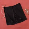Calças Leggings Antibacterianas de Seda Saia Calça Cintura Média Anti-Exposição Calças de Três Pontos Calças de Seda de Segurança Calças de Dormir