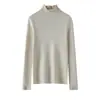 Suéter de punto con volantes para mujer al por mayor transfronterizo, camiseta base de punto, nuevo top de color liso 2026 otoño e invierno, ajuste ceñido y favorecedor