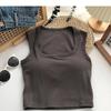 301 # Verão Novo Estilo Gola Quadrada Regata Ombro Largo com Bojo para Mulheres, Roupa Externa de Uma Taça, Roupa Íntima Sexy, Top Tubinho Hot Girl