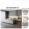 Cama de luxo leve estilo italiano, couro genuíno de alta qualidade, 1,8 x 2m, cama de casal para quarto principal 1,5m, cama moderna minimalista de casamento, cama de arte em couro