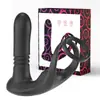 Plug Anal Telescópico de Anel Duplo para Próstata para Homens, Massageador Anal com Controle Remoto Sem Fio, Produto Sexual para Adultos