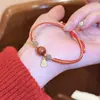 Nuevo Pulsera de Ágata Roja con Cuentas Estilo Chino, Tendencia Nacional Retro, Pulsera Versátil, Lujo Ligero, Sensación de Alta Gama, Joyería al por Mayor
