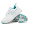 Zapatos de golf para hombre y mujer, cómodos e impermeables, con cordones retráctiles de perilla automática, tacos fijos antideslizantes, zapatillas para exteriores