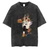 Camiseta da Marca Tendência 2024 Estilo Americano Vintage Lavada de Manga Curta Algodão Pesado Estampada Cross-border Irving Irving Camisa de Casal