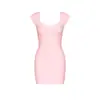 Vestido Dulce de Calle Estilo Ins Color Sólido Color Puro Corte Limpio Ajustado Sexy Escote Bajo Nicho