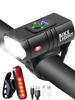 Farol de Bicicleta 2*t6 Transfronteiriço Carregamento USB Liga de Alumínio Iluminação para Pedalar à Noite com Display Eletrônico Conjunto de Ciclismo ao Ar Livre